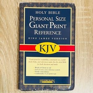 KJV Personal Size Giant Print Reference Bible Burgundy Hendrickson Like New READ